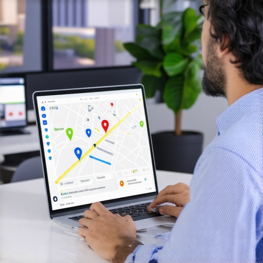 Business owner reviewing Google Maps analytics data in Laredo