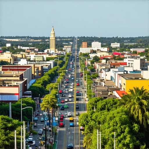 Laredo cityscape with local businesses and community events