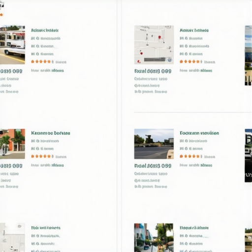 A radar screen highlighting local businesses in Laredo with review ratings
