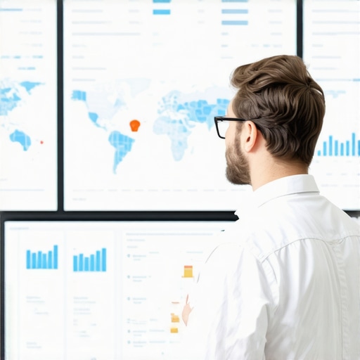 Analyzing Local SEO Metrics Business owner reviewing local SEO performance on a digital dashboard