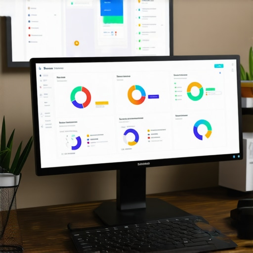 Computer screens displaying SEO analytics and citation management tools for local SEO.